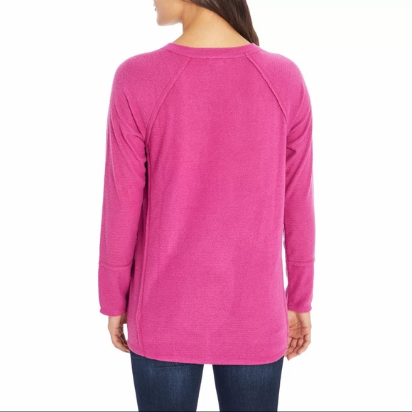 Wildfox Haley Elderberry Pink Brushed V-Neck Tunic Top Size XXL - Picture 2 of 10